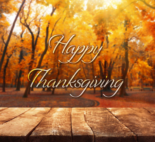 Happy Thanksgiving Day. Beautiful nature background with wooden